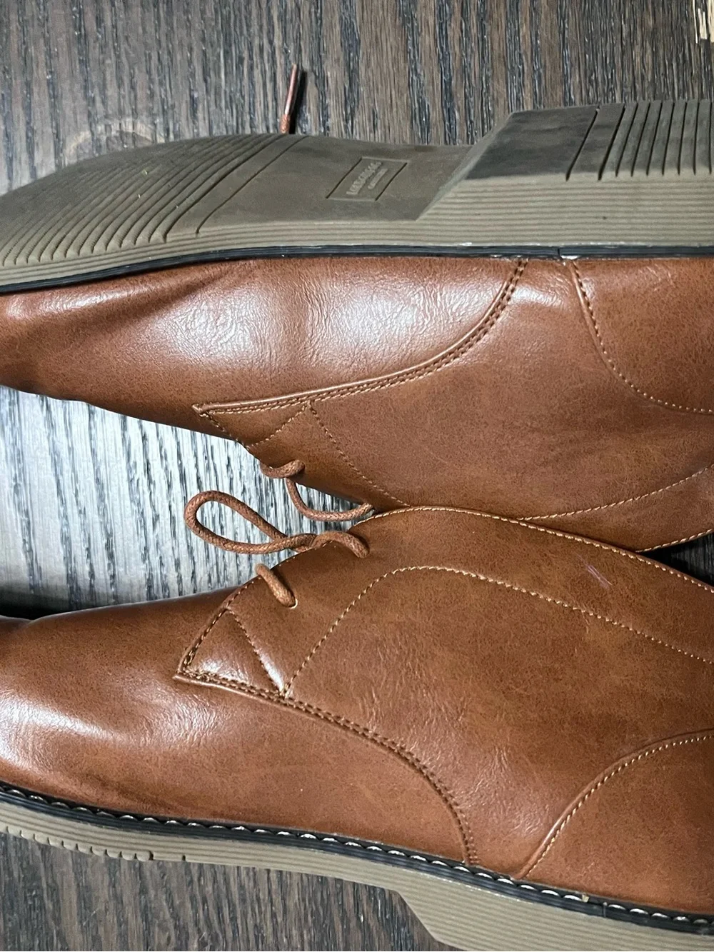 London Fog Men's Brown Chukka Lace-Up Boots